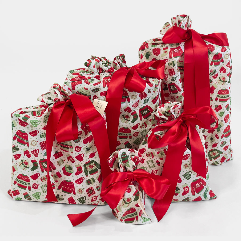 Scandi Lusekofte set of 5 reusable gift bags
