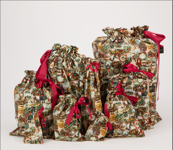 CLEARANCE Vintage Santa Reusable Gift Bags