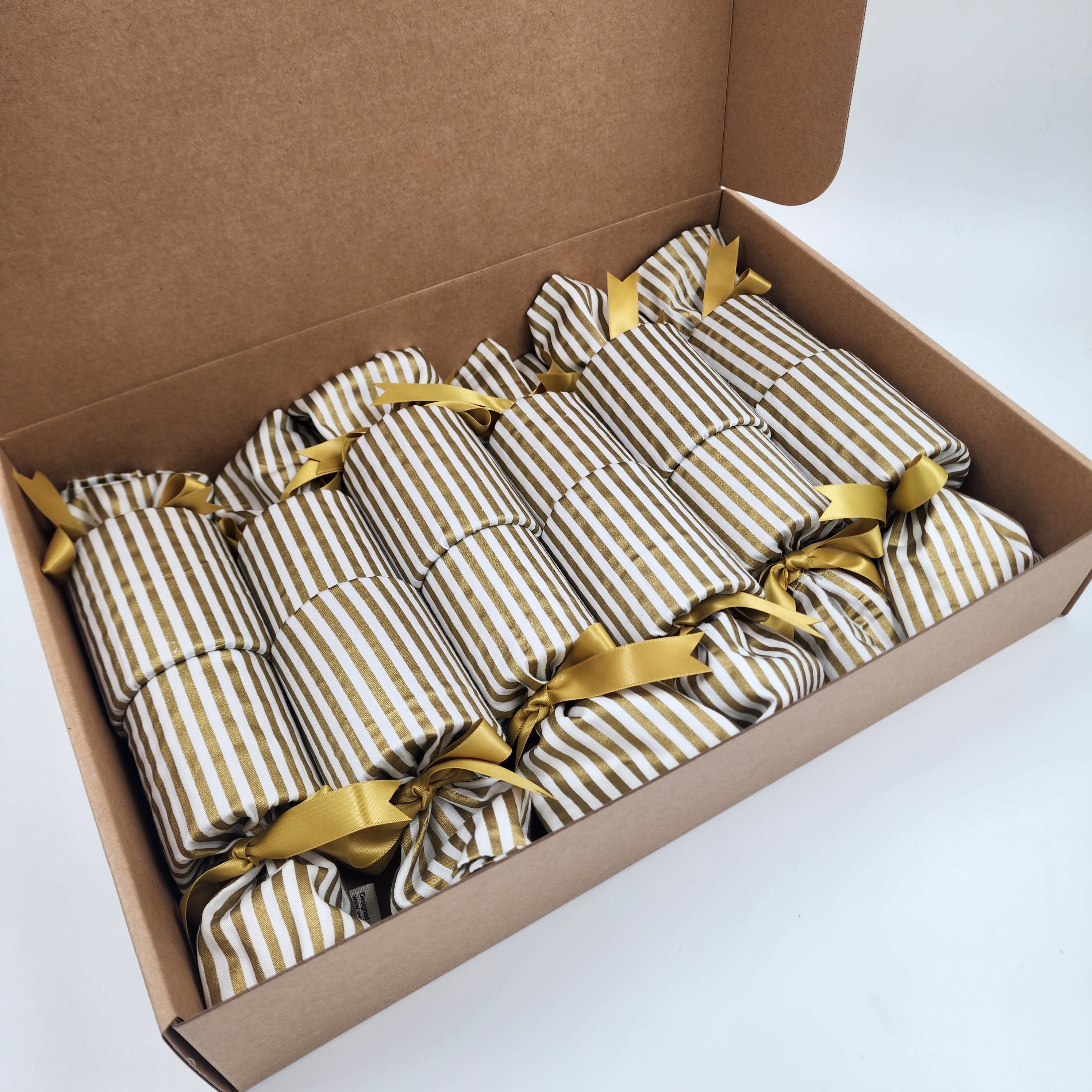 Gold Stripes (6 Reusable Christmas Crackers)