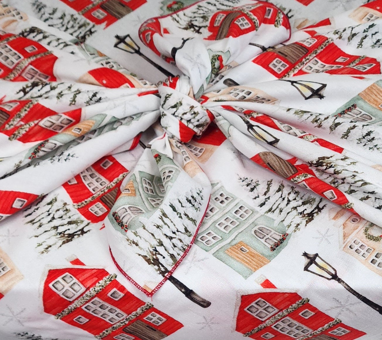 Christmas Cottages - Furoshiki Gift Wrap