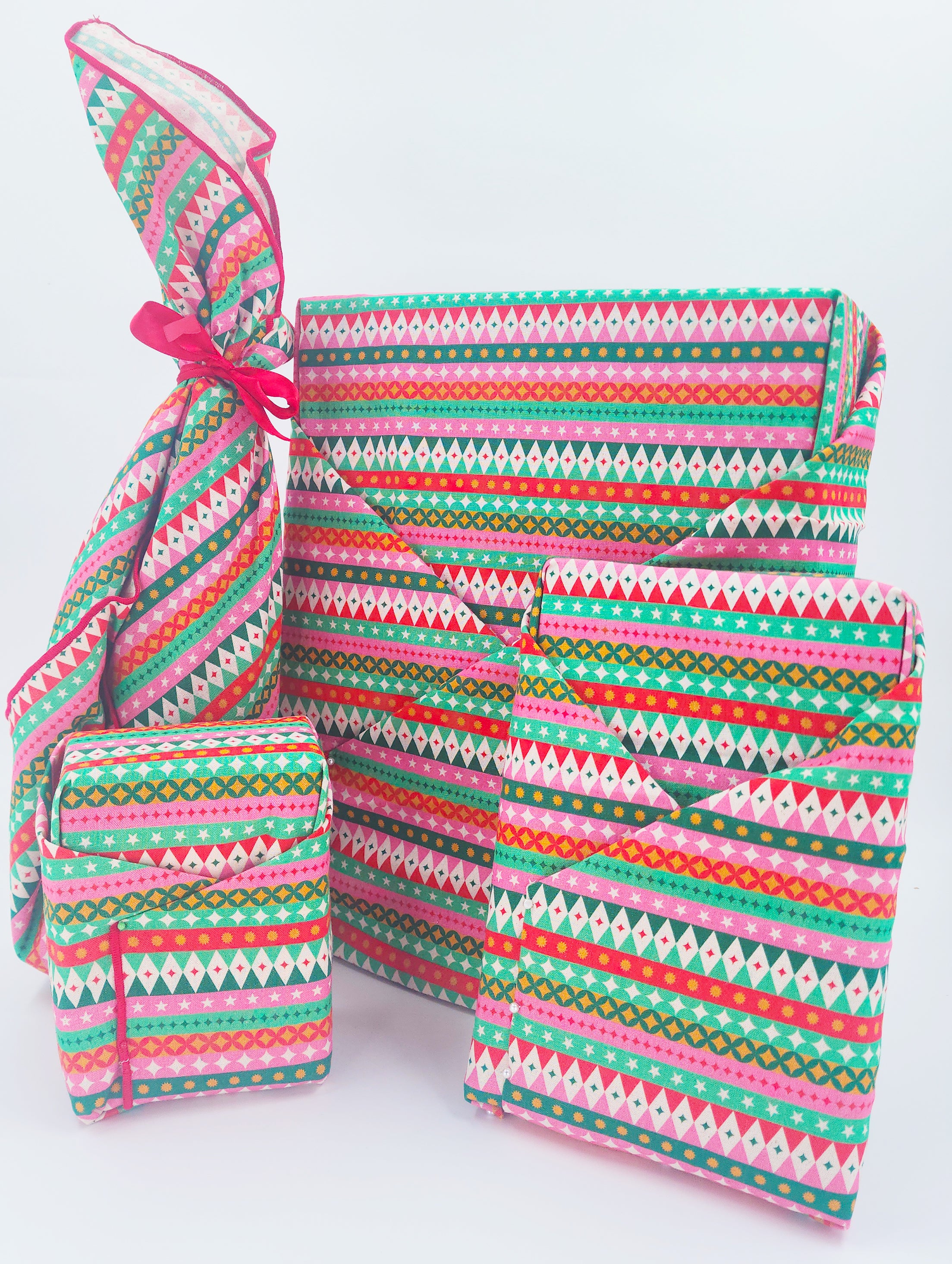 Feliz Navidad Fiesta - 4 Furoshiki Gift Wraps
