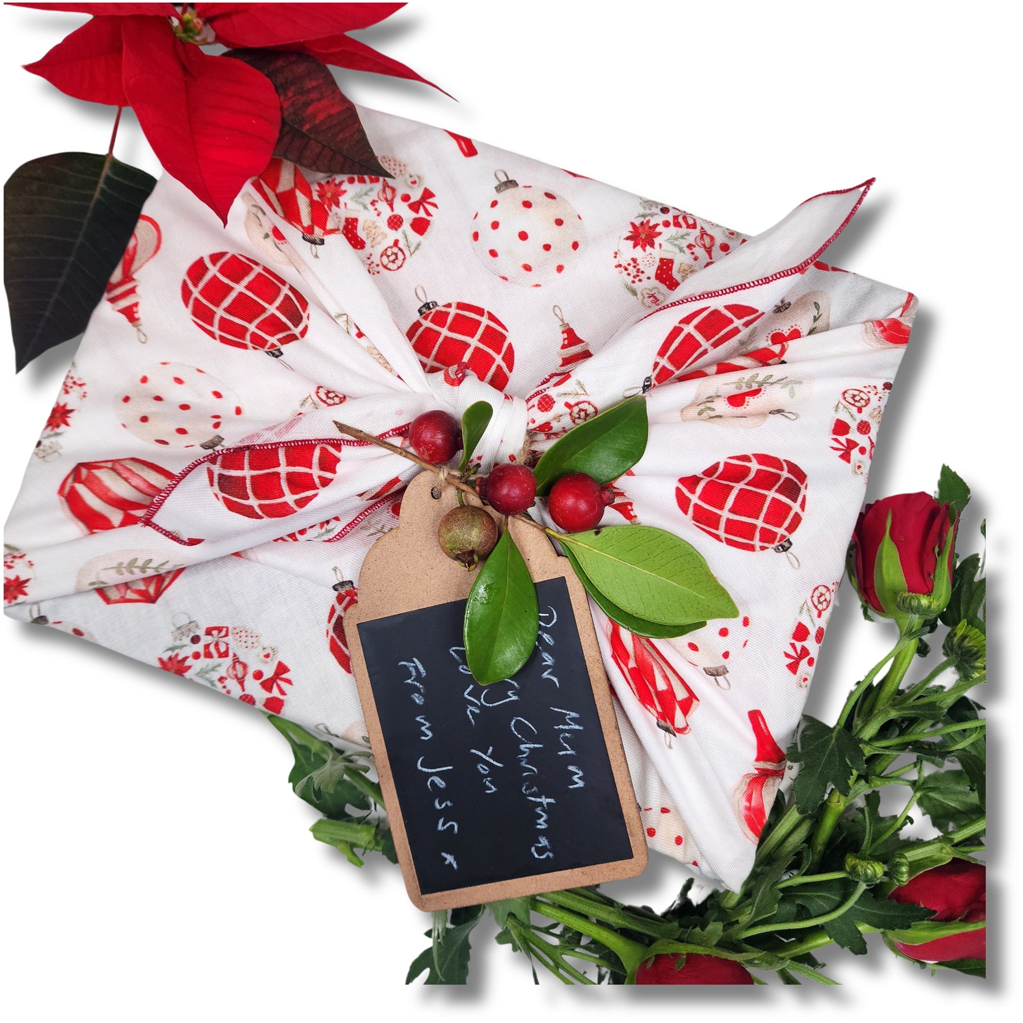 Christmas Baubles - Furoshiki Gift Wrap
