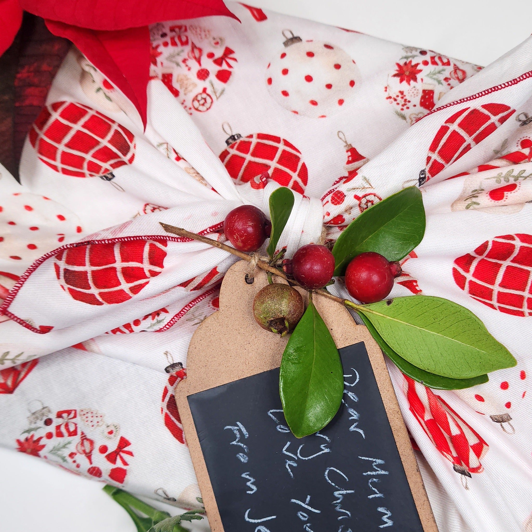 Christmas Baubles - Furoshiki Gift Wrap