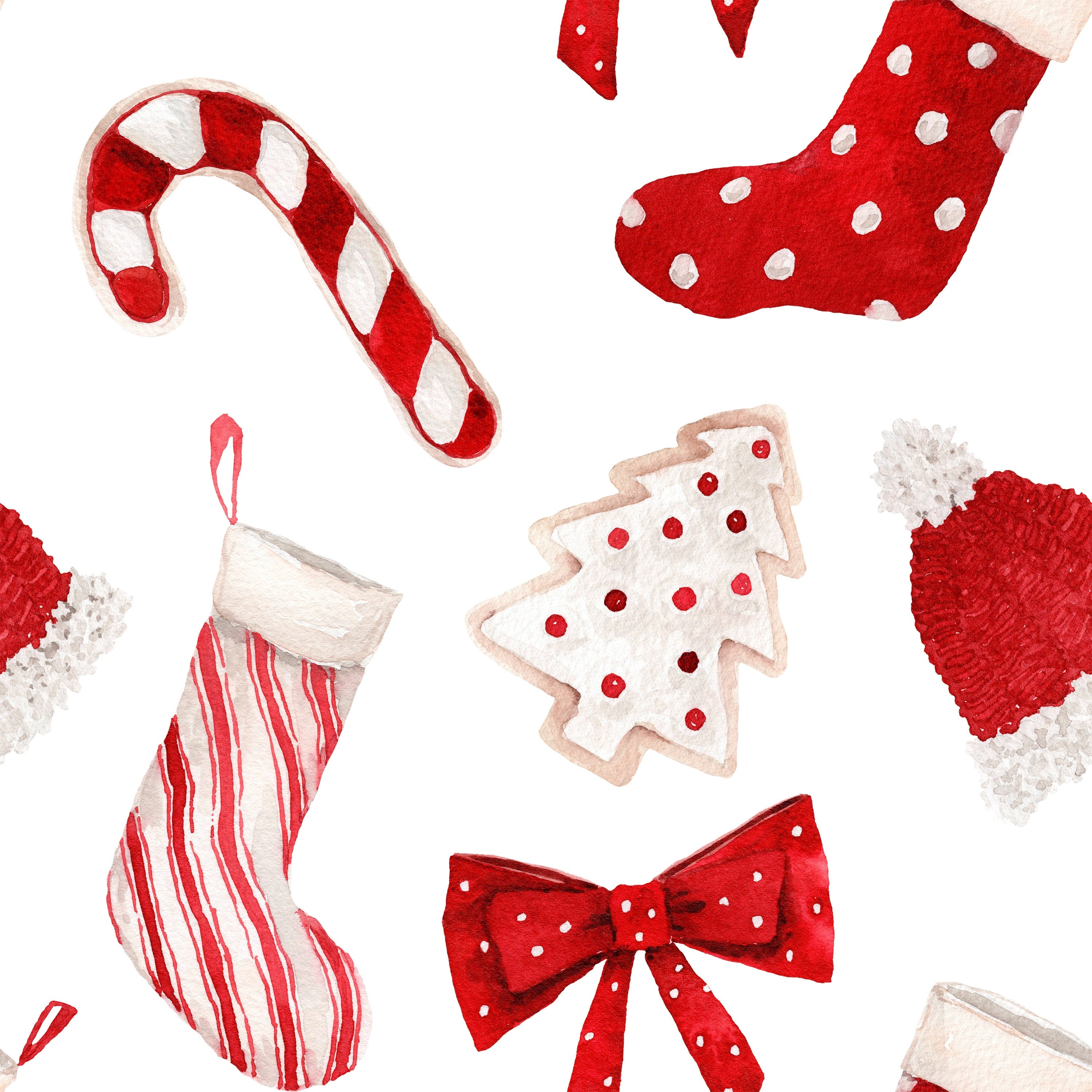 Christmas Cookies and Candy (Reusable Gift Bag Set) Set of 5