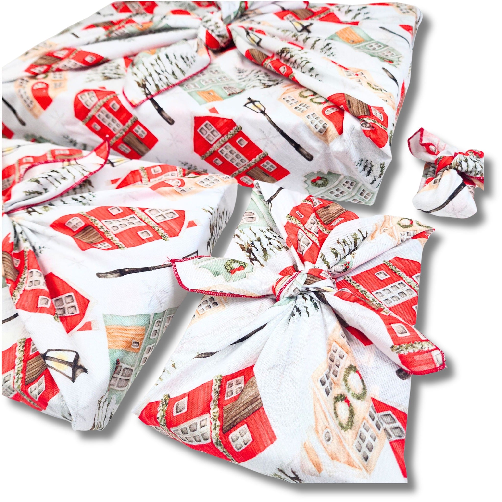 Christmas Cottages - Furoshiki Gift Wrap