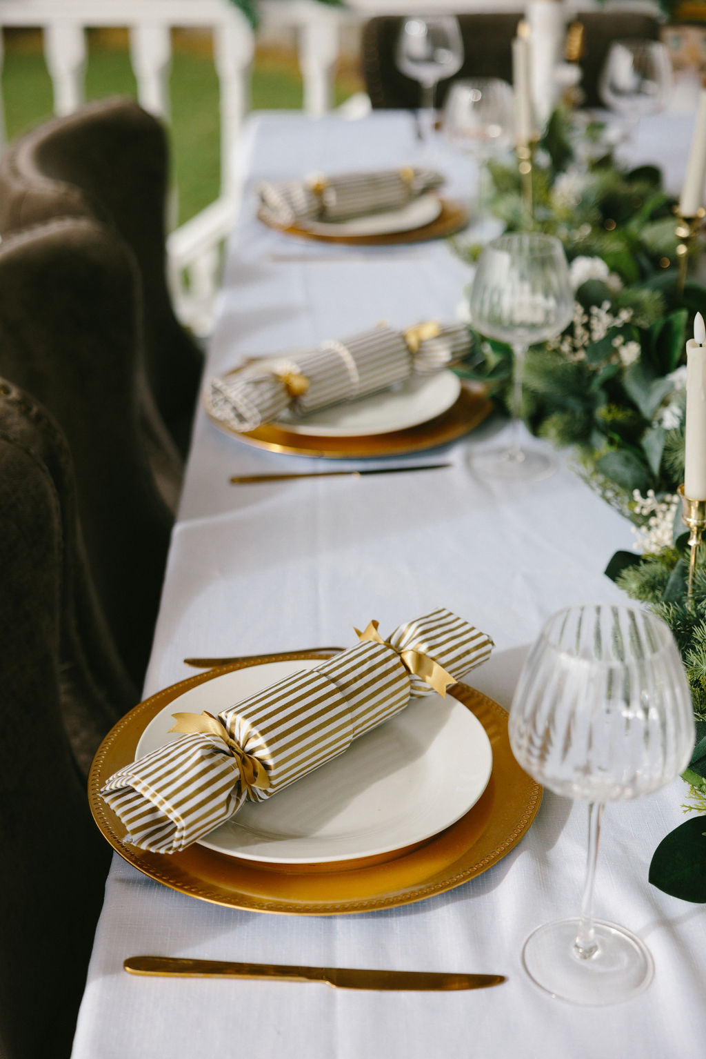 Gold Stripes (6 Reusable Christmas Crackers)