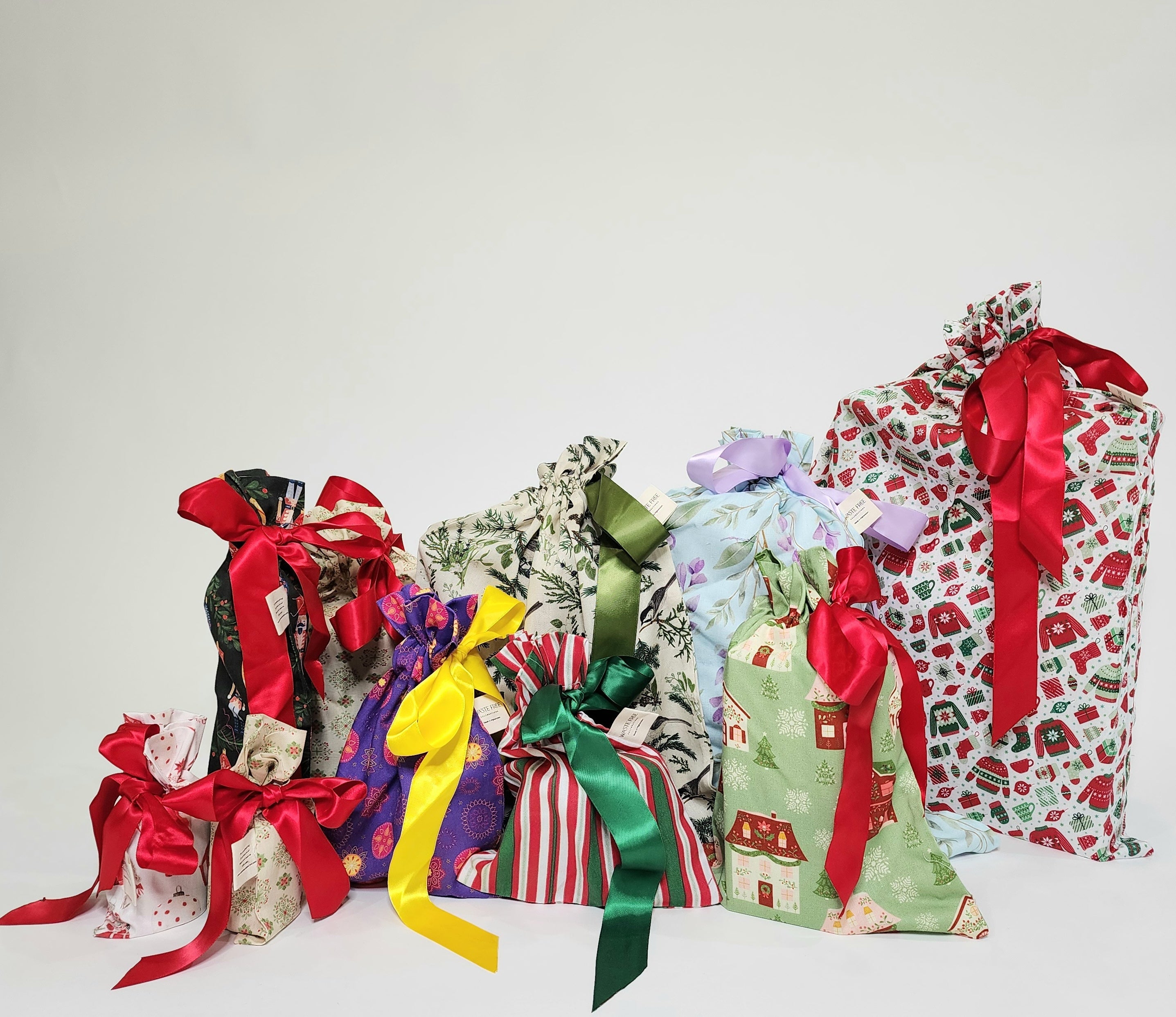 Christmas Mixed fabrics (reusable gift bags)