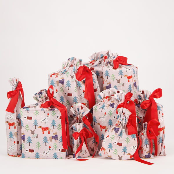 Christmas canines Reusable Gift Bags