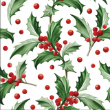 Holly on white Reusable Gift Bags